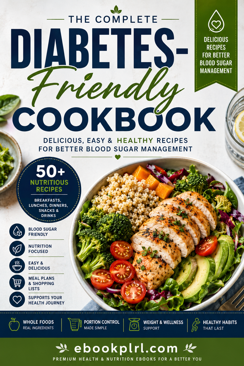 The Complete Diabetes-Friendly Cookbook: 50+ Easy, Delicious Recipes & 30-Day Meal Plan for Better Blood Sugar Management